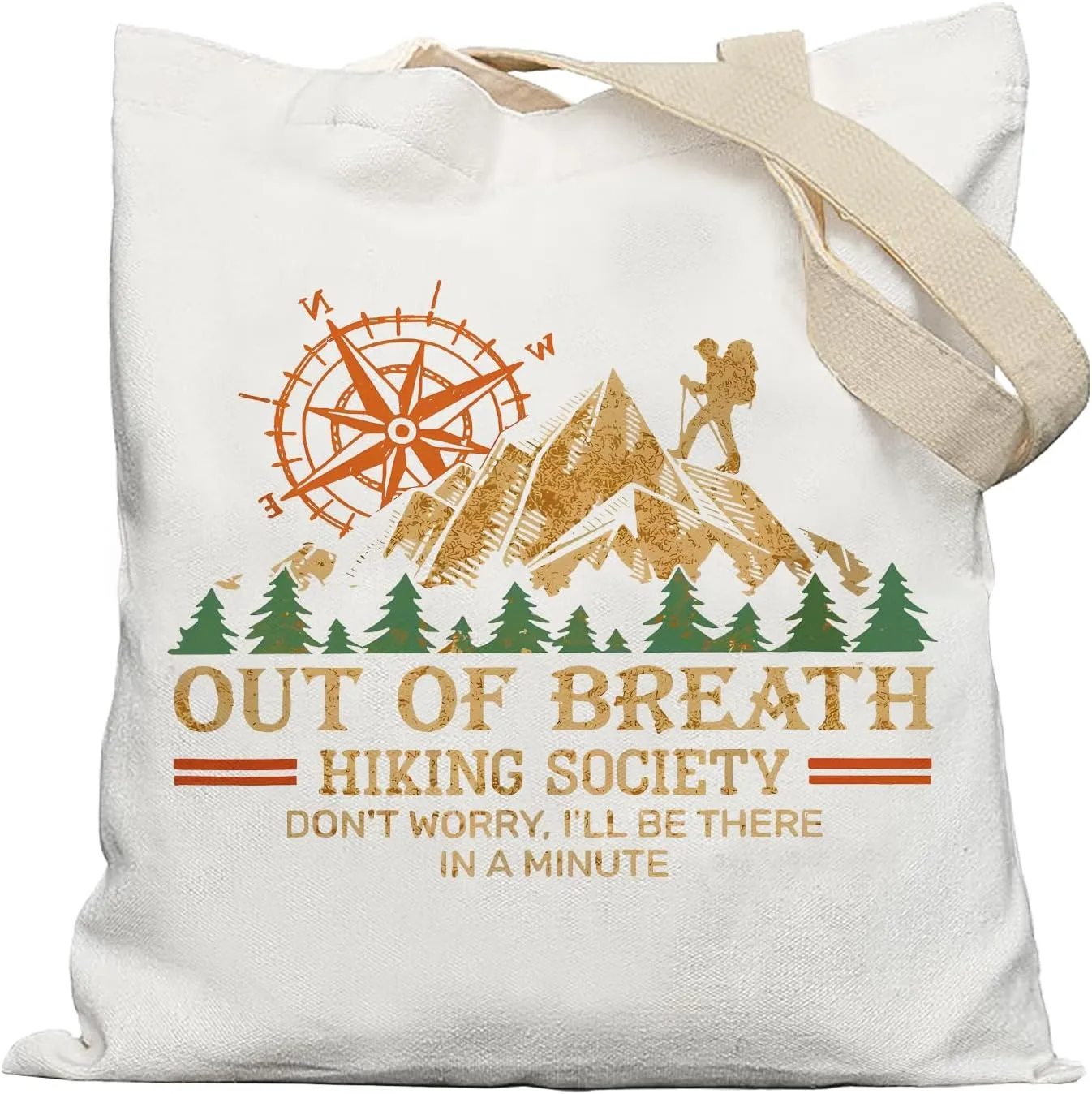 Hiking Lover Gifts Tote Bag, Hikers Mountain Travelers Gifts Canvas Tote Bags for Women, Gift for Adventurous Women