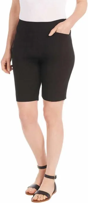 Hilary Radley Womens Midweight Mid Rise Pull On Bermuda Short
