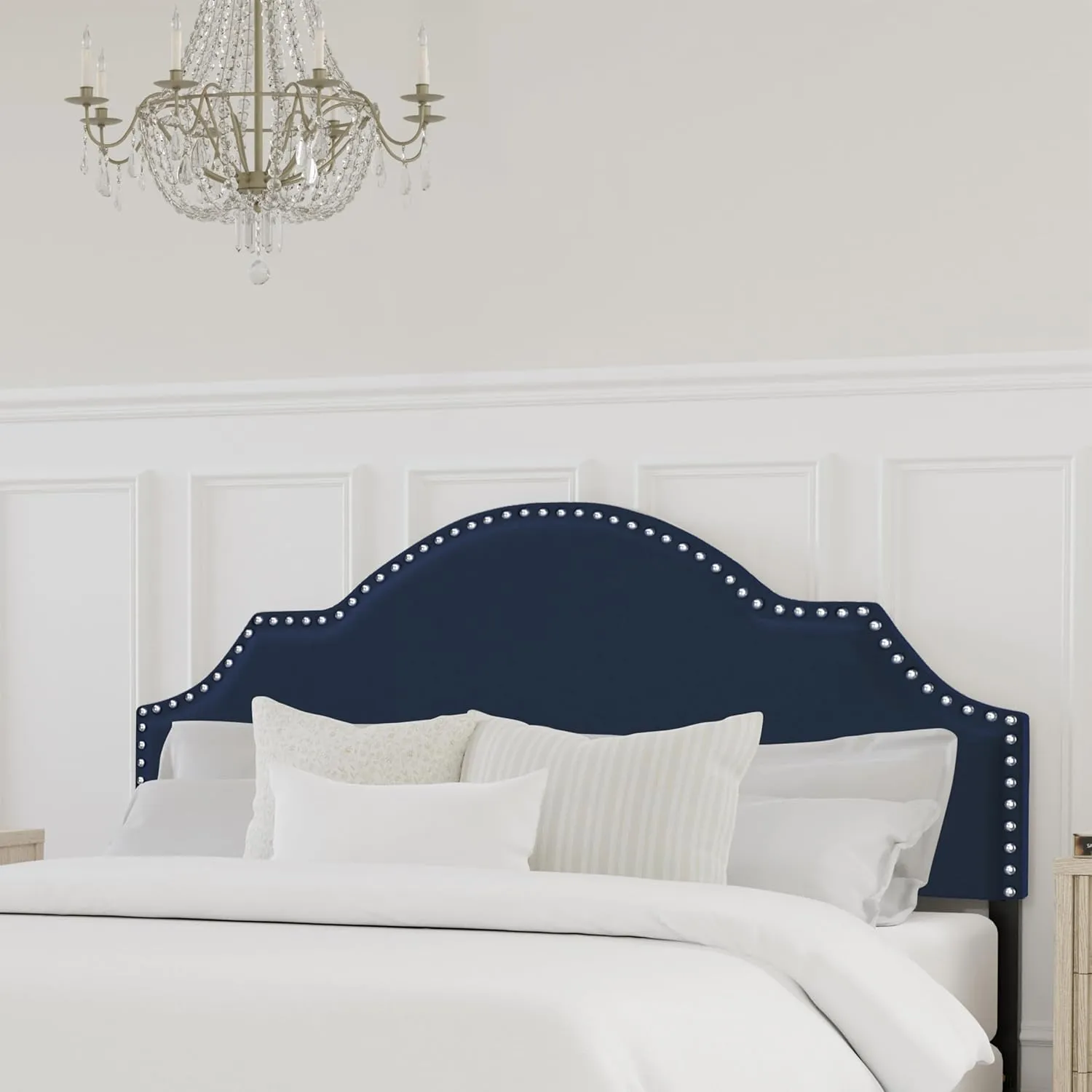 Hillsdale, Cynthia Upholstered Full/Queen Adjustable Headboard, Navy