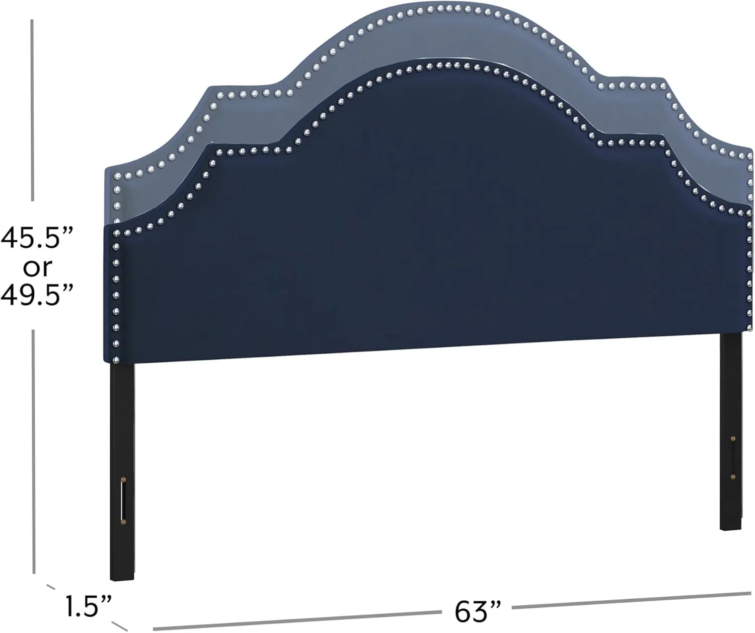 Hillsdale, Cynthia Upholstered Full/Queen Adjustable Headboard, Navy