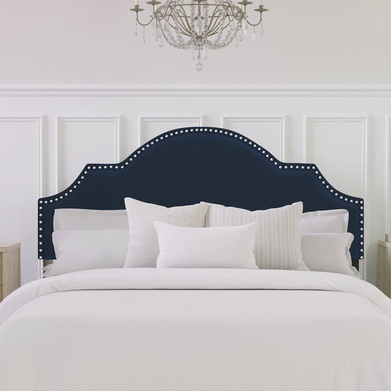 Hillsdale, Cynthia Upholstered Full/Queen Adjustable Headboard, Navy