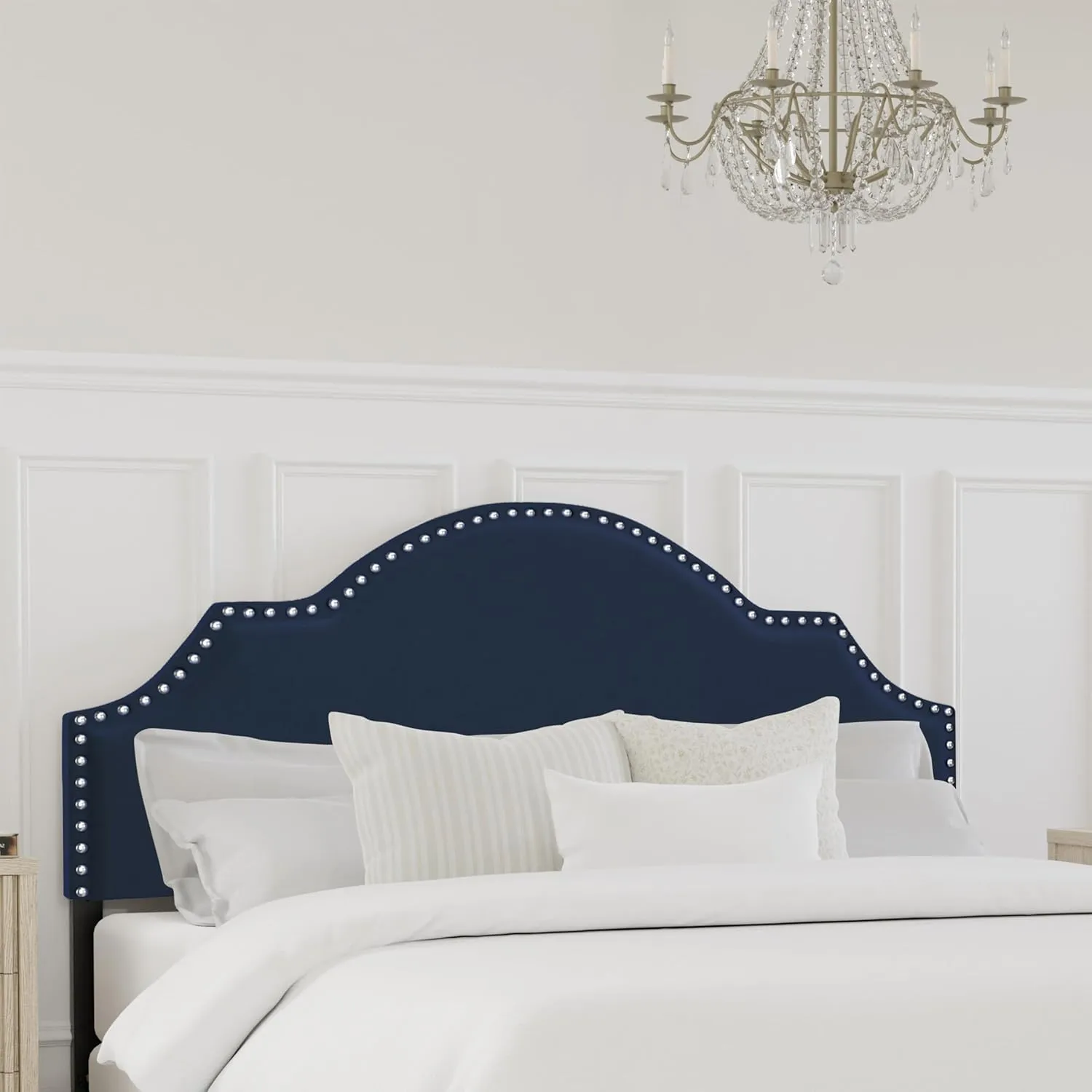 Hillsdale, Cynthia Upholstered Full/Queen Adjustable Headboard, Navy