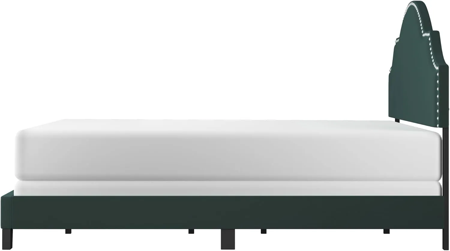 Hillsdale Furniture Cynthia Modern Upholstered Full Bed with Nailhead Headboard, Green