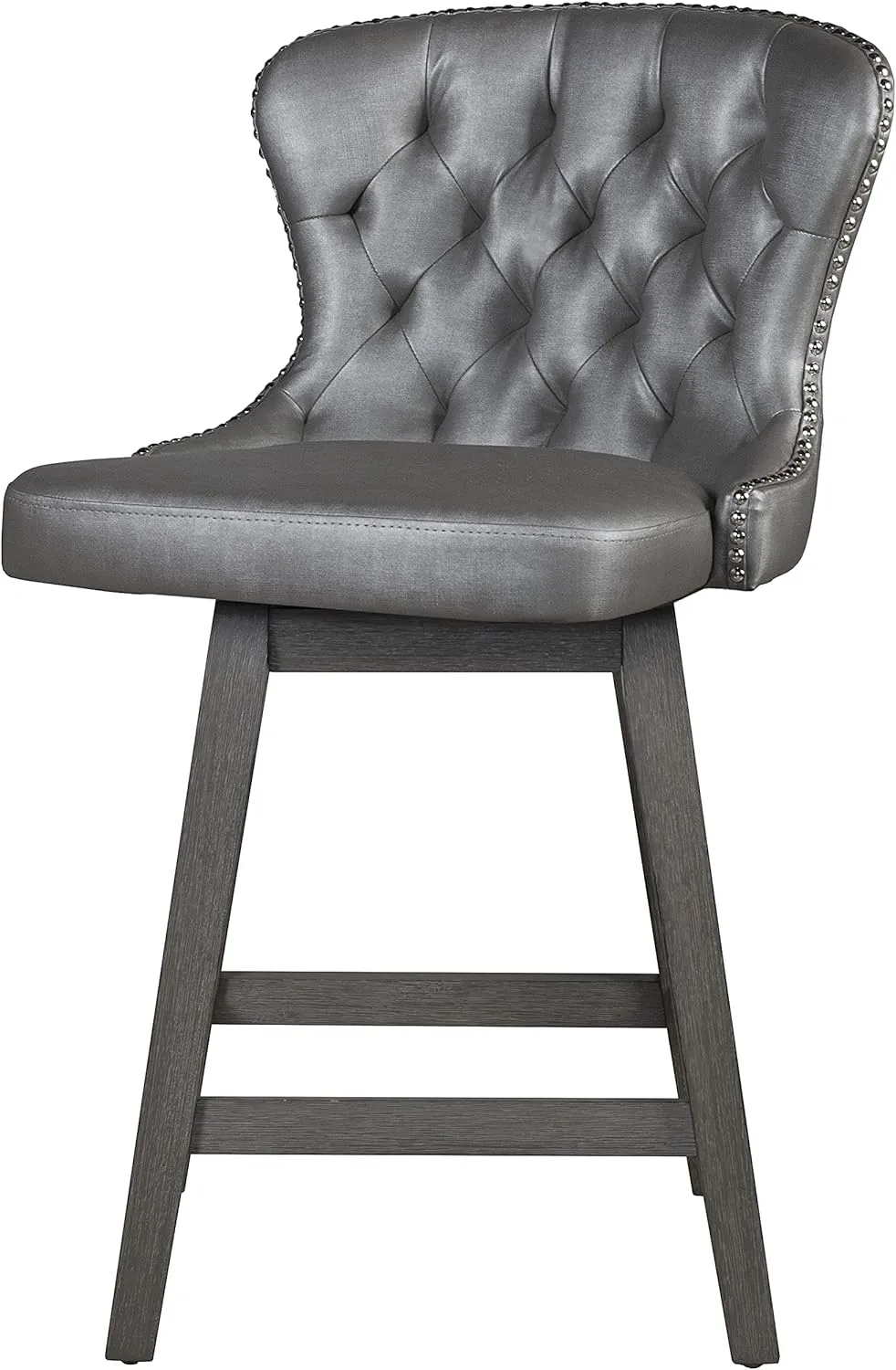 Hillsdale, Rosabella Wood Swivel Counter Height Stool, Wire Brush Gray