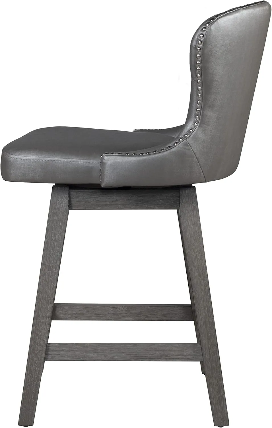 Hillsdale, Rosabella Wood Swivel Counter Height Stool, Wire Brush Gray