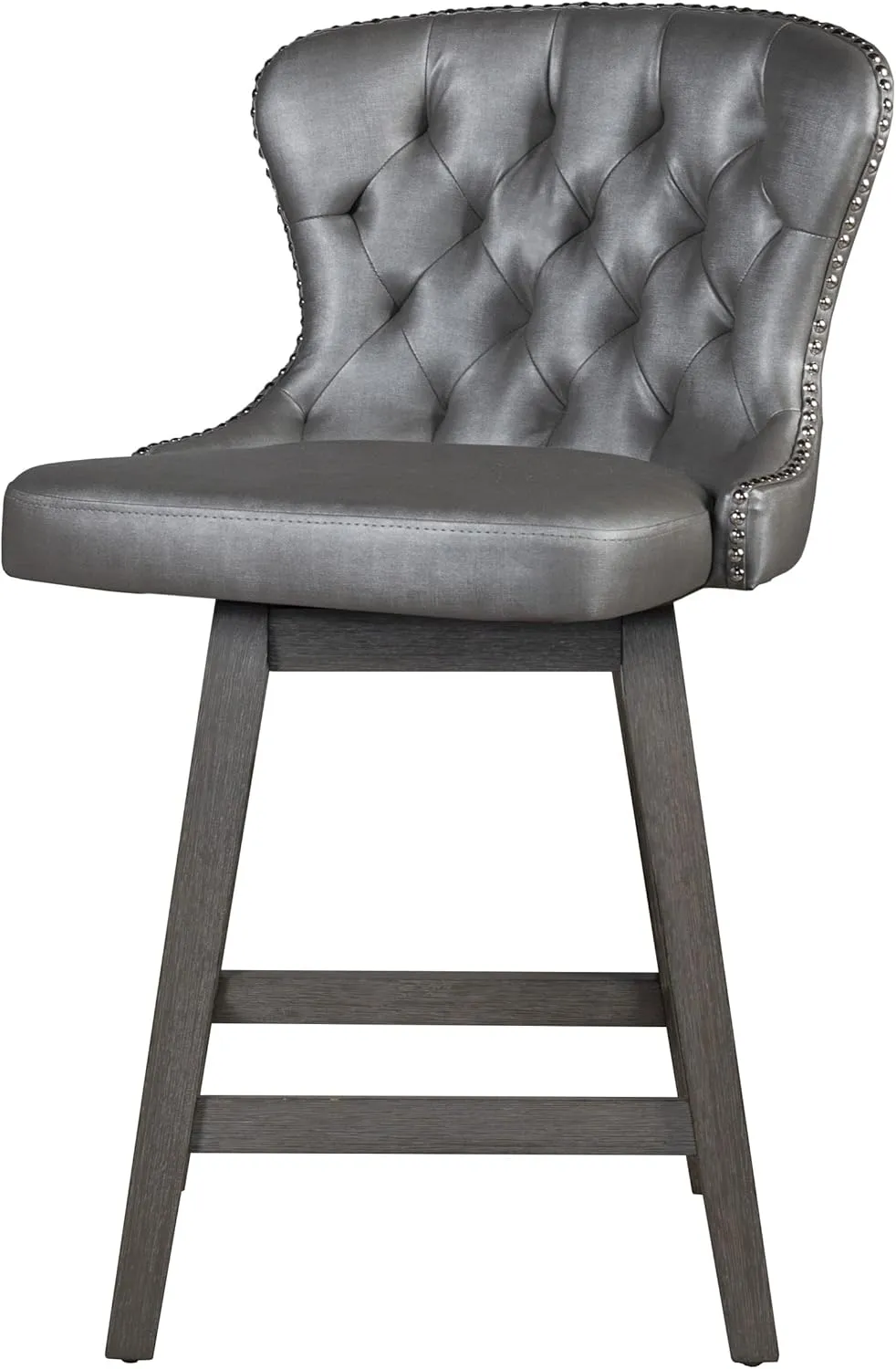 Hillsdale, Rosabella Wood Swivel Counter Height Stool, Wire Brush Gray