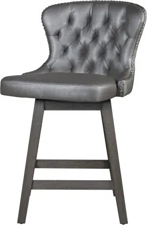 Hillsdale, Rosabella Wood Swivel Counter Height Stool, Wire Brush Gray