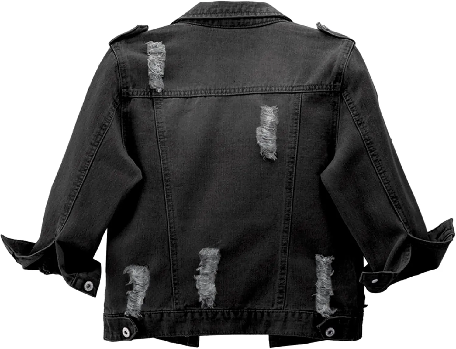 Hixiaohe Women Autumn 3/4 Sleeve Retro Short Denim Jackets Light Blue Jean Coats