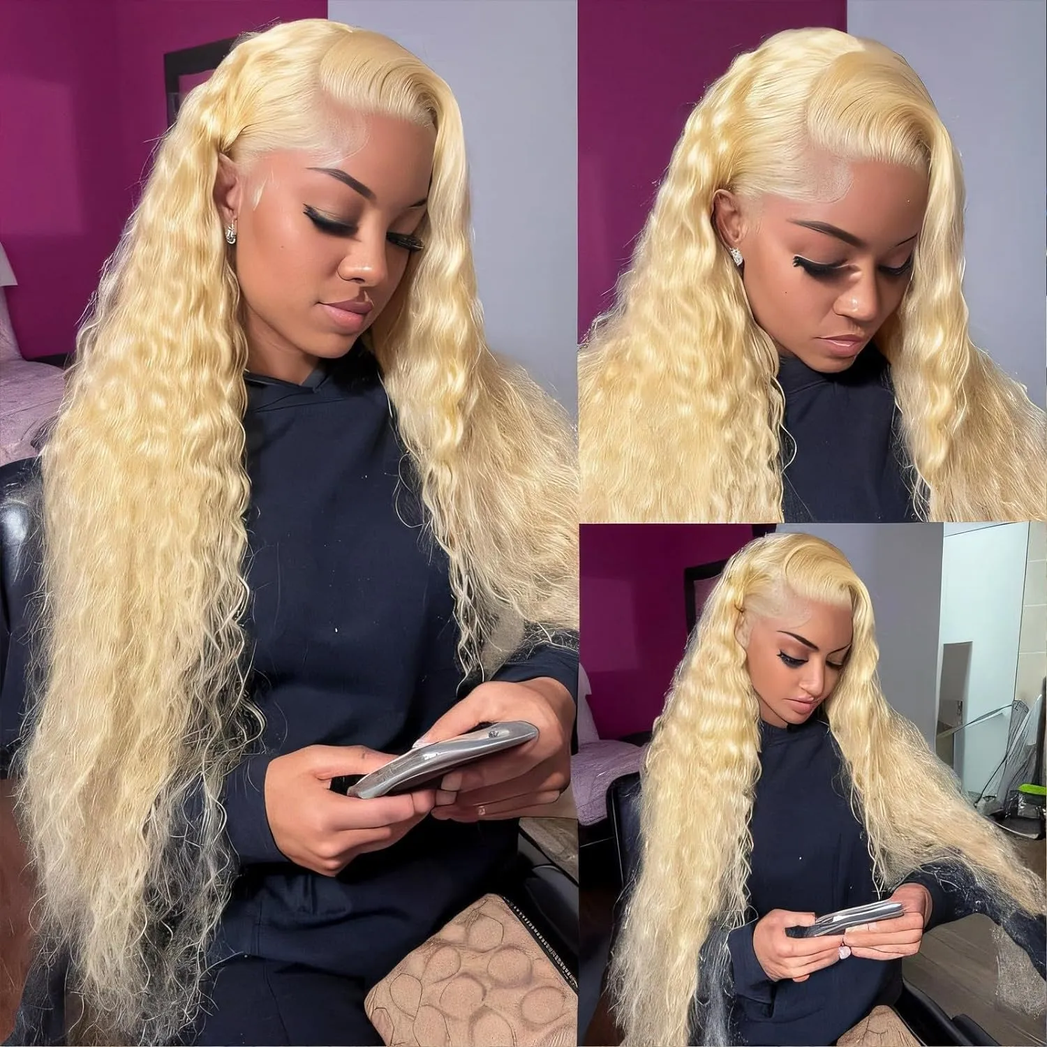 HOTLOVE 613 Lace Front Wig Human Hair, 13x6 Transparent Lace 613 HD Lace Frontal Wig For Women 12A Deep Wave Blonde Lace Front Wigs Human Hair Pre Plucked With Baby Hair 28inch