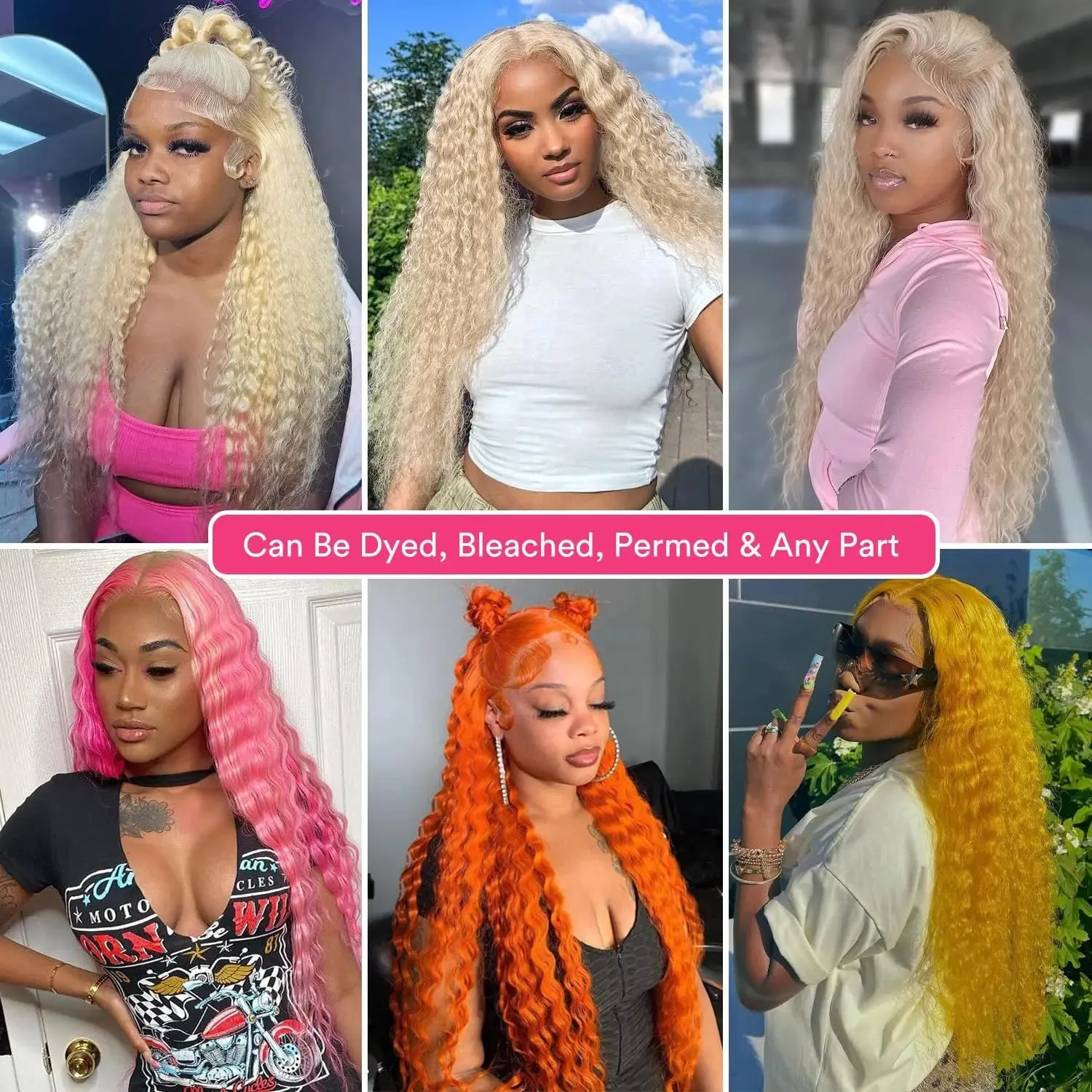 HOTLOVE 613 Lace Front Wig Human Hair, 13x6 Transparent Lace 613 HD Lace Frontal Wig For Women 12A Deep Wave Blonde Lace Front Wigs Human Hair Pre Plucked With Baby Hair 28inch
