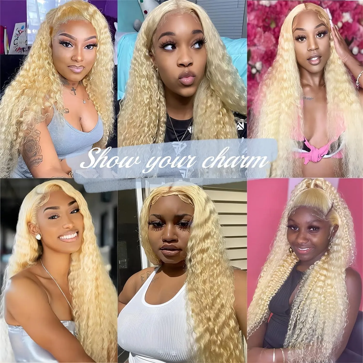 HOTLOVE 613 Lace Front Wig Human Hair, 13x6 Transparent Lace 613 HD Lace Frontal Wig For Women 12A Deep Wave Blonde Lace Front Wigs Human Hair Pre Plucked With Baby Hair 28inch