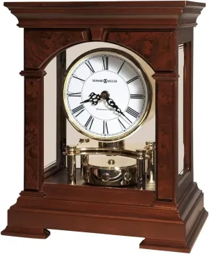 Howard Miller Statesboro Mantel Clock - Classic Wooden Analog Tabletop Timepiece with Quartz Movement, Wooden Finish, Battery Operated Desk Clock for Shelf, Living Room, Bedroom, and Fireplace Decor