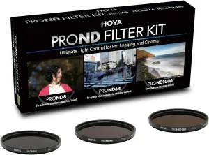 Hoya PRO-ND8/ND64/ND1000 Filterset ø52mm - Black - Neutral Density - Optical Glass, Aluminium