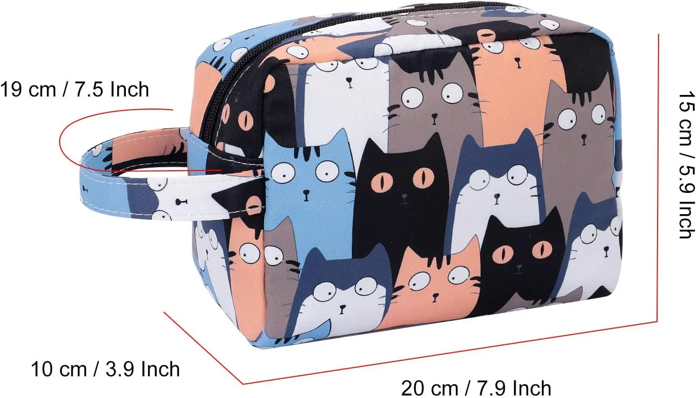 HUA ANEGL Floral Cosmetic Bag - Travel Toiletry Cosmetic Bags for Women Zipper Makeup Pouch Purse Cosmetic Bag Organizer Case