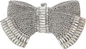 HUANG ZHUANG Bowknot Luxury Crystal Clutch Women Glitter Rhinestone Evening Bag for Party Wedding