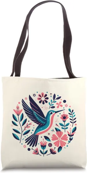 Hummingbird Flower Nectar Tropical Beauty Floral Garden Bird Tote Bag
