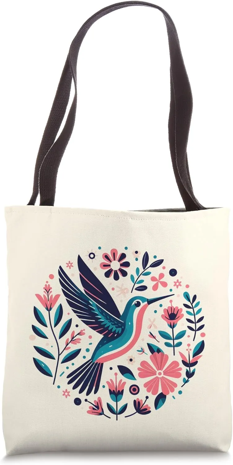 Hummingbird Flower Nectar Tropical Beauty Floral Garden Bird Tote Bag