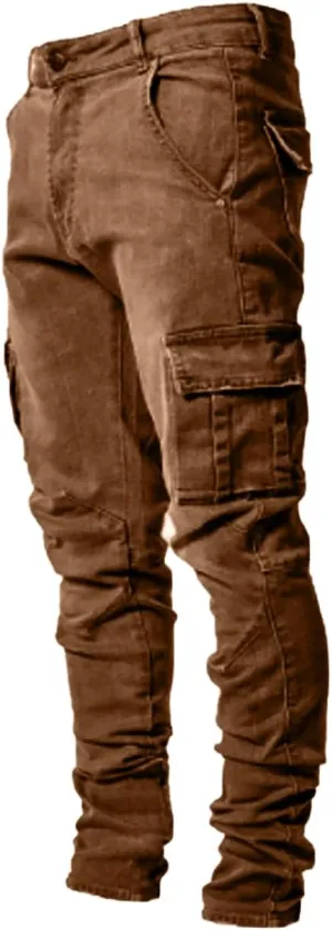 HUNGSON Men's Slim Fit Stretch Jeans Ripped Skinny Jeans for Men, Distressed Straight Leg Fashion Comfort Flex Waist Pants