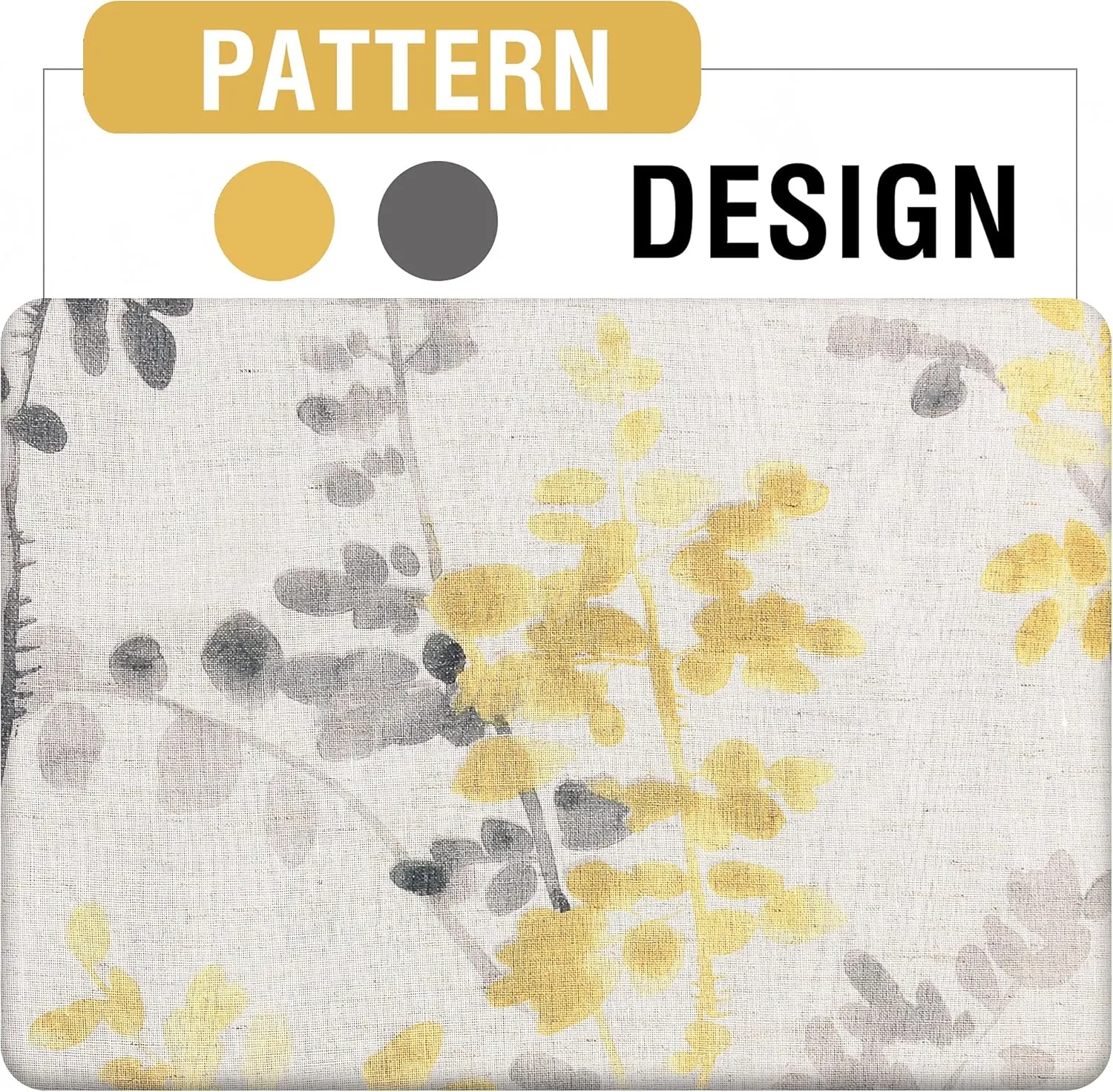 H.VERSAILTEX Sheer Linen Curtains 63 Inch Long Semi Sheer Curtains Draperies for Living Room/Bedroom Vintage Classical Floral Printing Window Treatment Grommet 2 Panels, Yellow and Taupe