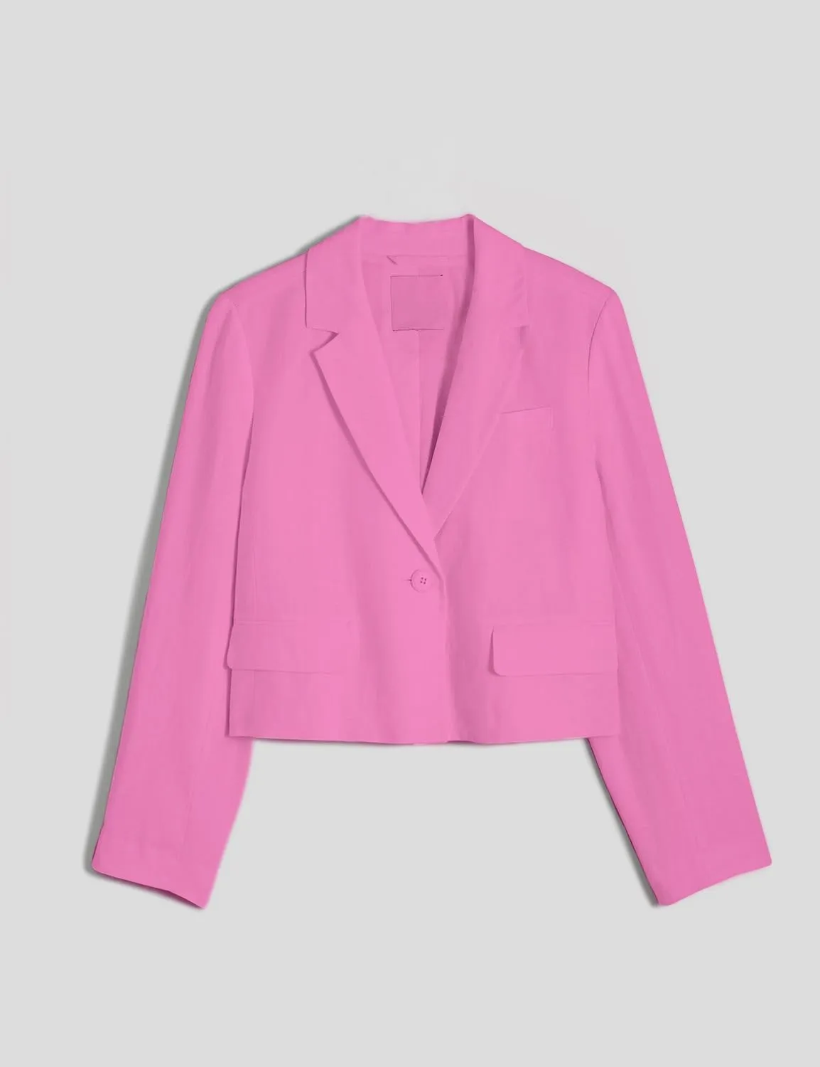 IDEALSANXUN Womens Cropped Blazer Casual Lightweight Cotton Linen Blazer Suit Jackets