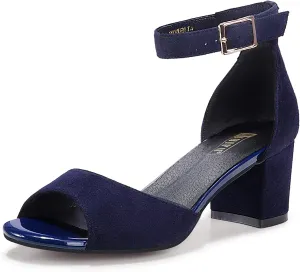 IDIFU Women's Candie Low Block Heels Sandals Peep Toe Chunky Ankle Strap Wedding Dress Shoes