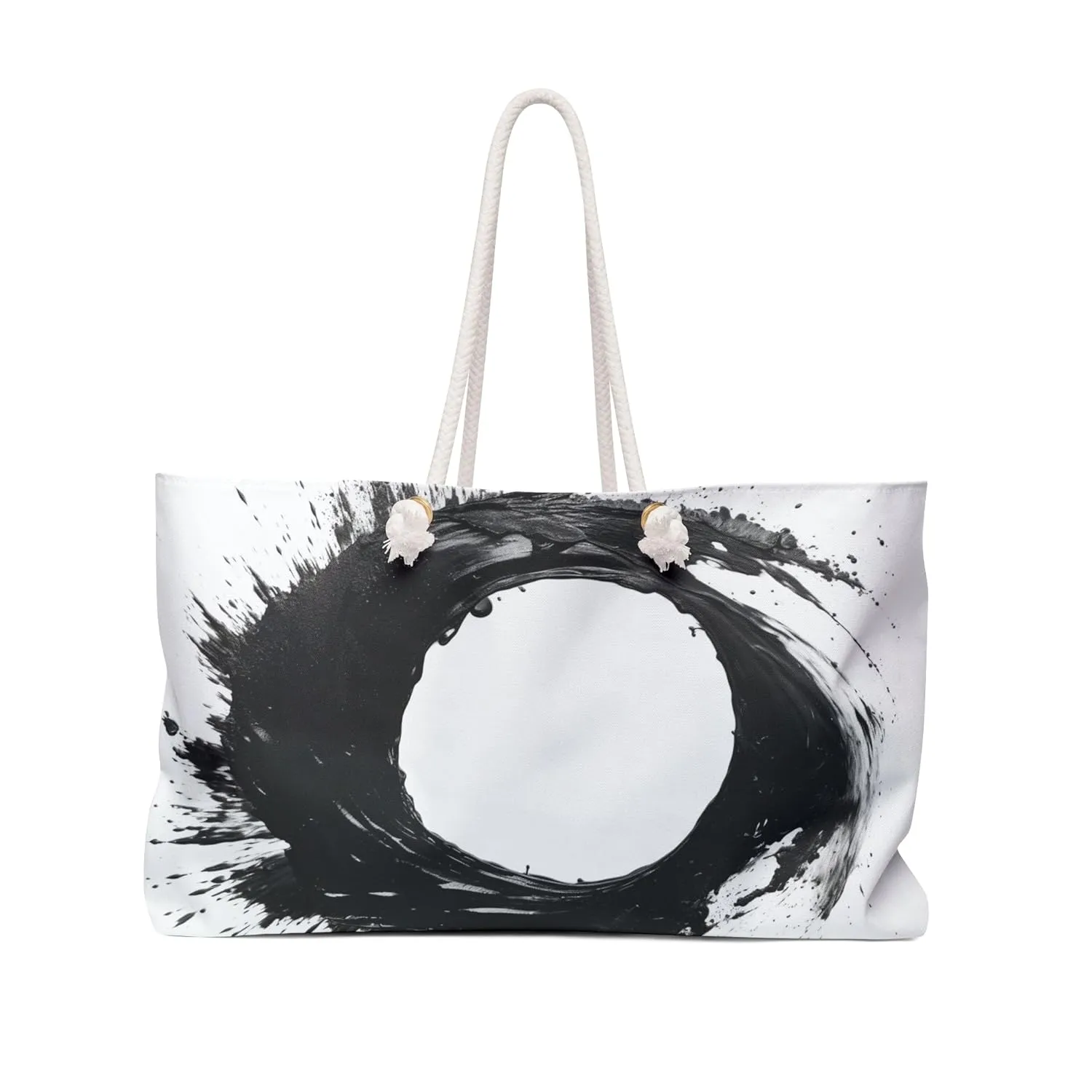 Infinite Grace Weekender Tote | Artistic Bold Eye Catching Abstract Eternal Harmony | Canvas Travel Overnight Beach Pool Shoulder Bag 24" × 13"