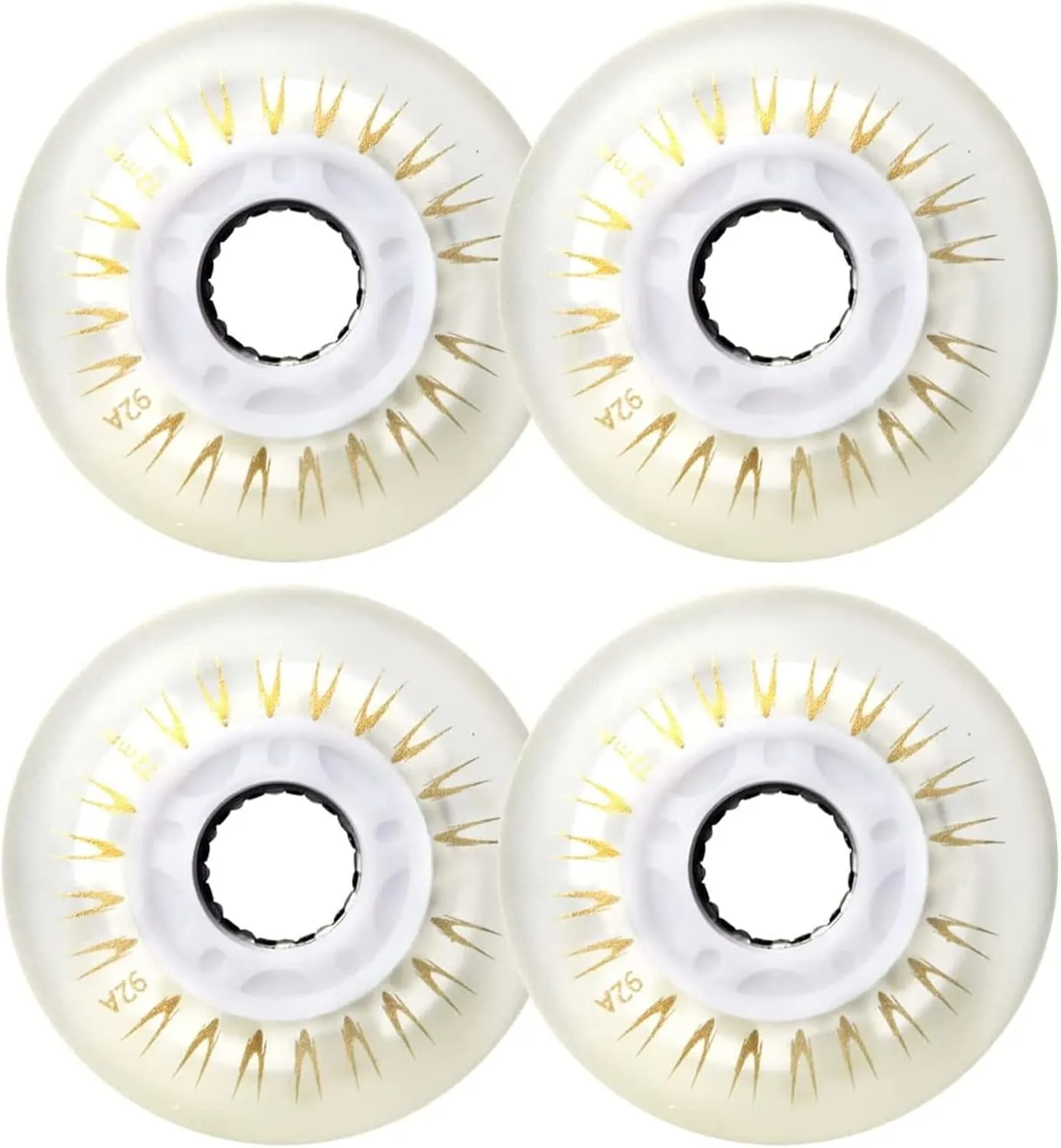Inline Skates Wheel Flash Roller Wheel 62MM 64MM 68MM 72MM 76MM 80MM PU 92A Roller Skating Brake Wheel Single Row Skates Accessory 4 Pack Suitable for Kids and Dults
