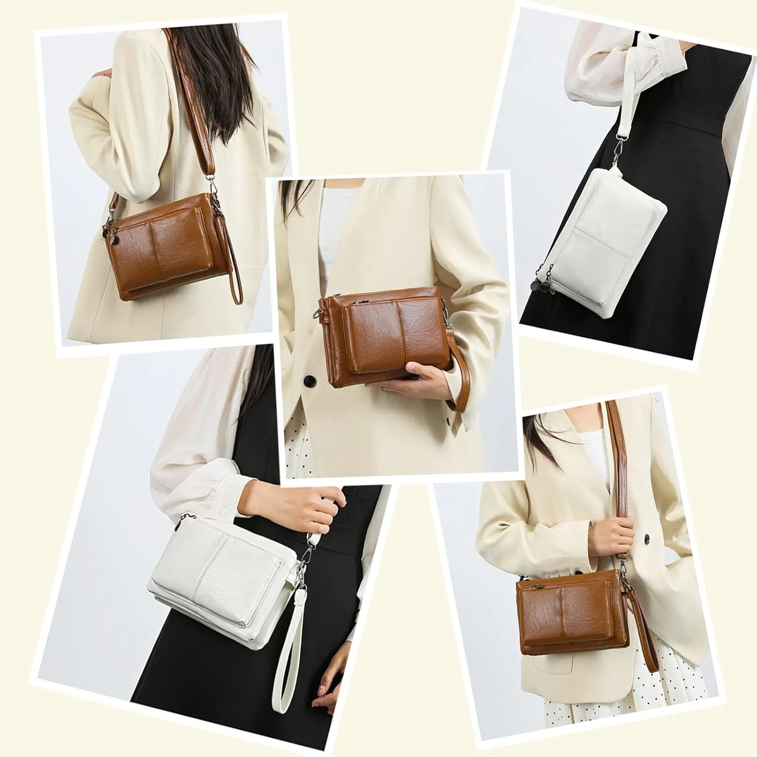 Intensivte - Large Capacity Phone Bag Crossbody Bag, Large Capacity Crossbody Bag for Women, Multiple Pockets Purse (White)