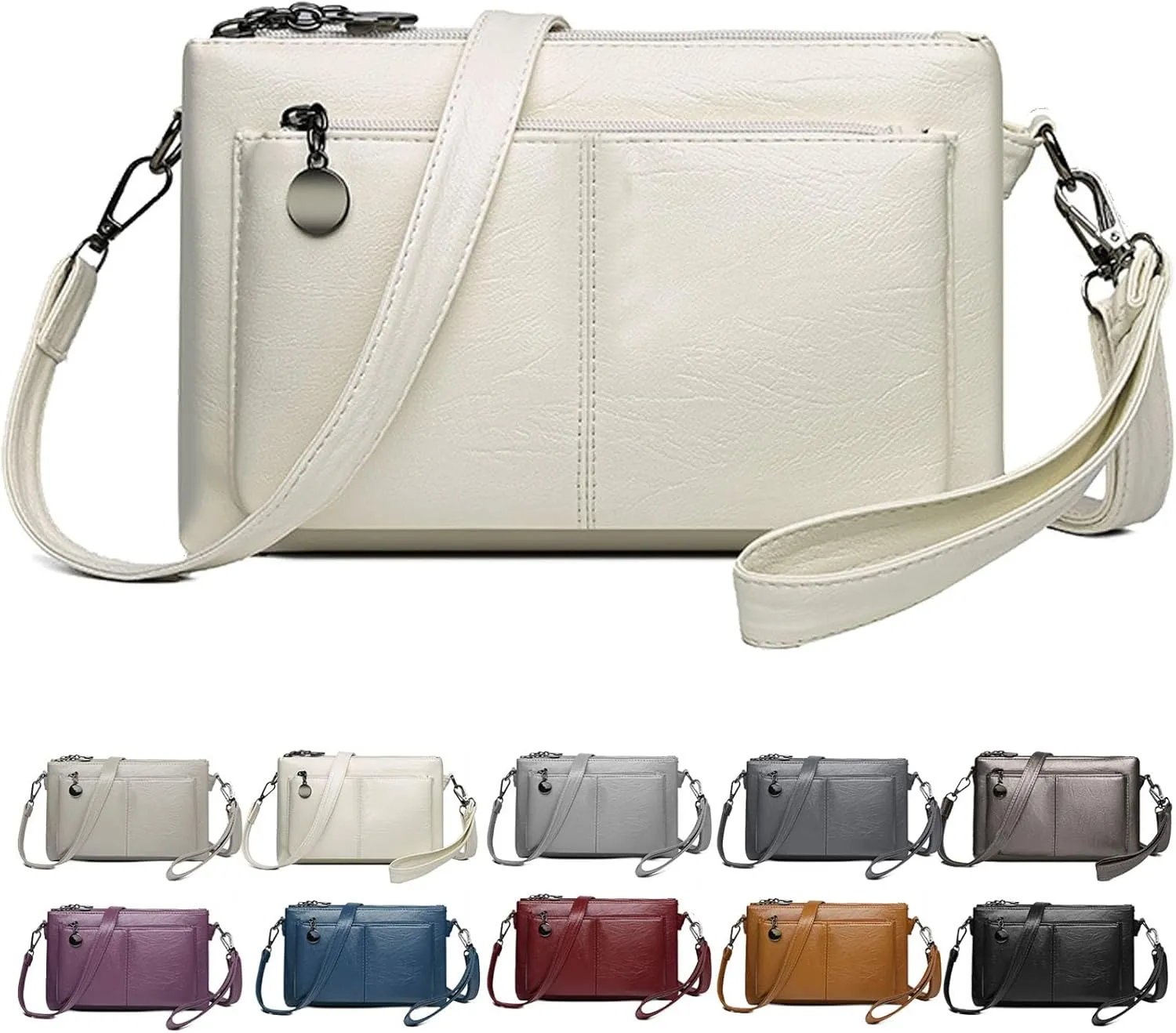 Intensivte - Large Capacity Phone Bag Crossbody Bag, Large Capacity Crossbody Bag for Women, Multiple Pockets Purse (White)