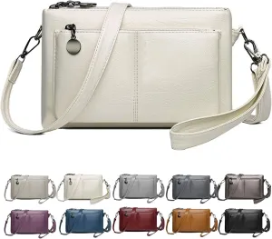 Intensivte - Large Capacity Phone Bag Crossbody Bag, Large Capacity Crossbody Bag for Women, Multiple Pockets Purse (White)
