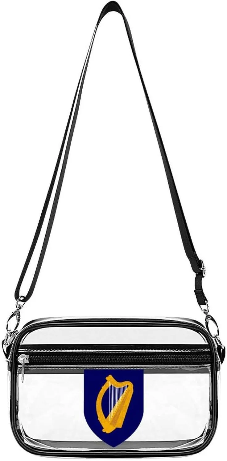 Ireland National Emblem Fashion Shoulder Bag PVC Transparent Women Crossbody Bags Cute Handbag Cosmetic Bag