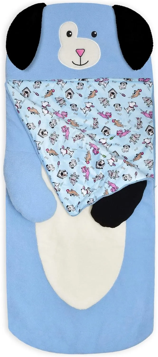 iscream 73" x 25" Faux Sherpa-Lined Furry Plush Fleece Zippered Sleeping Bag - Furry Friends Collection