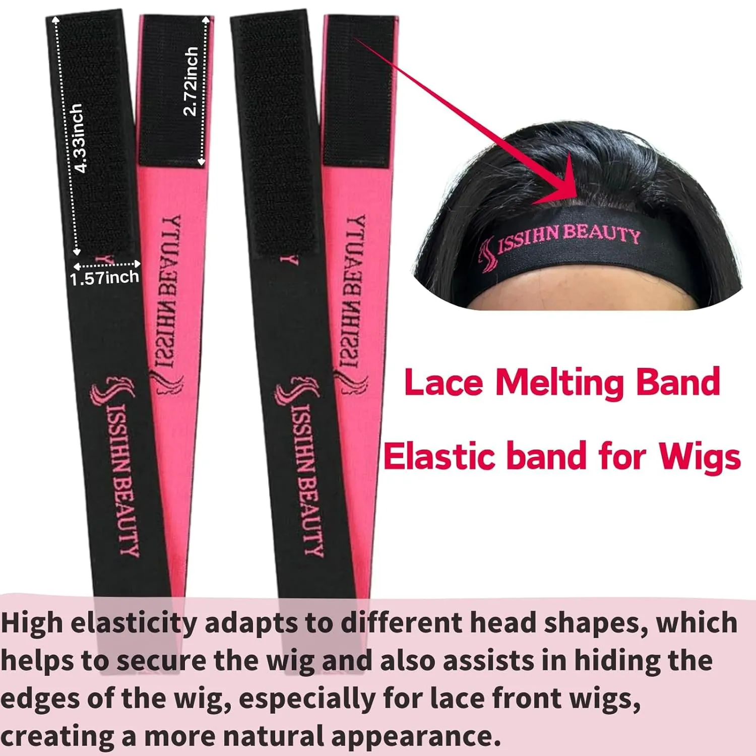 Isshin Beauty Lace Wig Grip Cap for Women – Small Size 4x5 HD Transparent Swiss Lace Non-Slip Glueless Wig Gripper with Adjustable Velcro Headband & Ear Cutouts Breathable Black Mesh