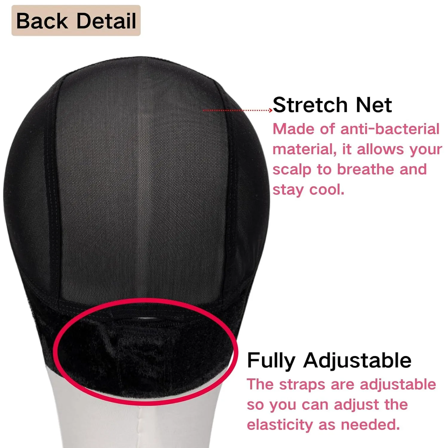 Isshin Beauty Lace Wig Grip Cap for Women – Small Size 4x5 HD Transparent Swiss Lace Non-Slip Glueless Wig Gripper with Adjustable Velcro Headband & Ear Cutouts Breathable Black Mesh