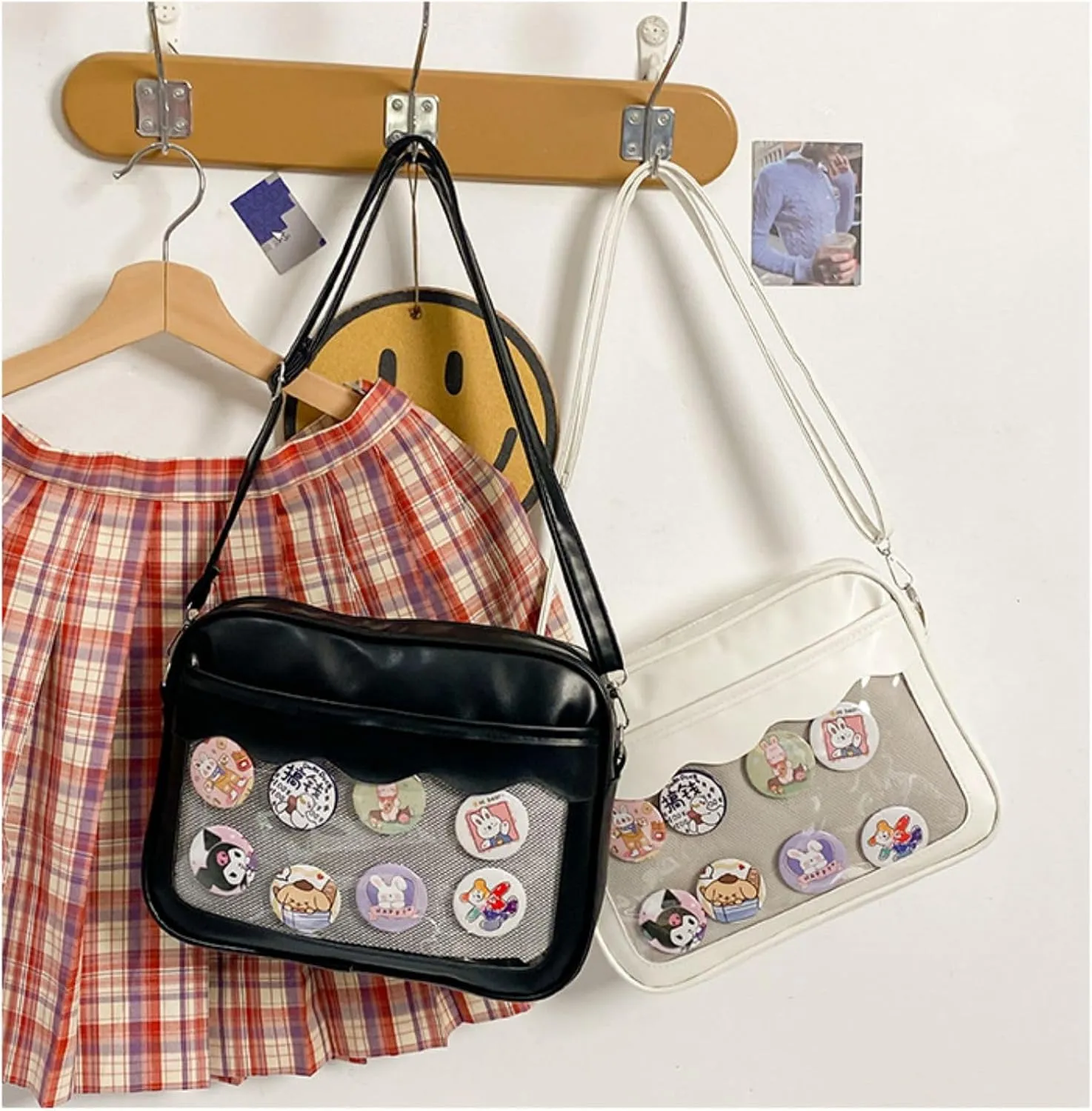 Ita Bag Storage Pin Crossbody Bag for Women Girls Gift, Pin Bag Shoulder Bag for Sports Pins, Memorial Pins, Travel Brooches