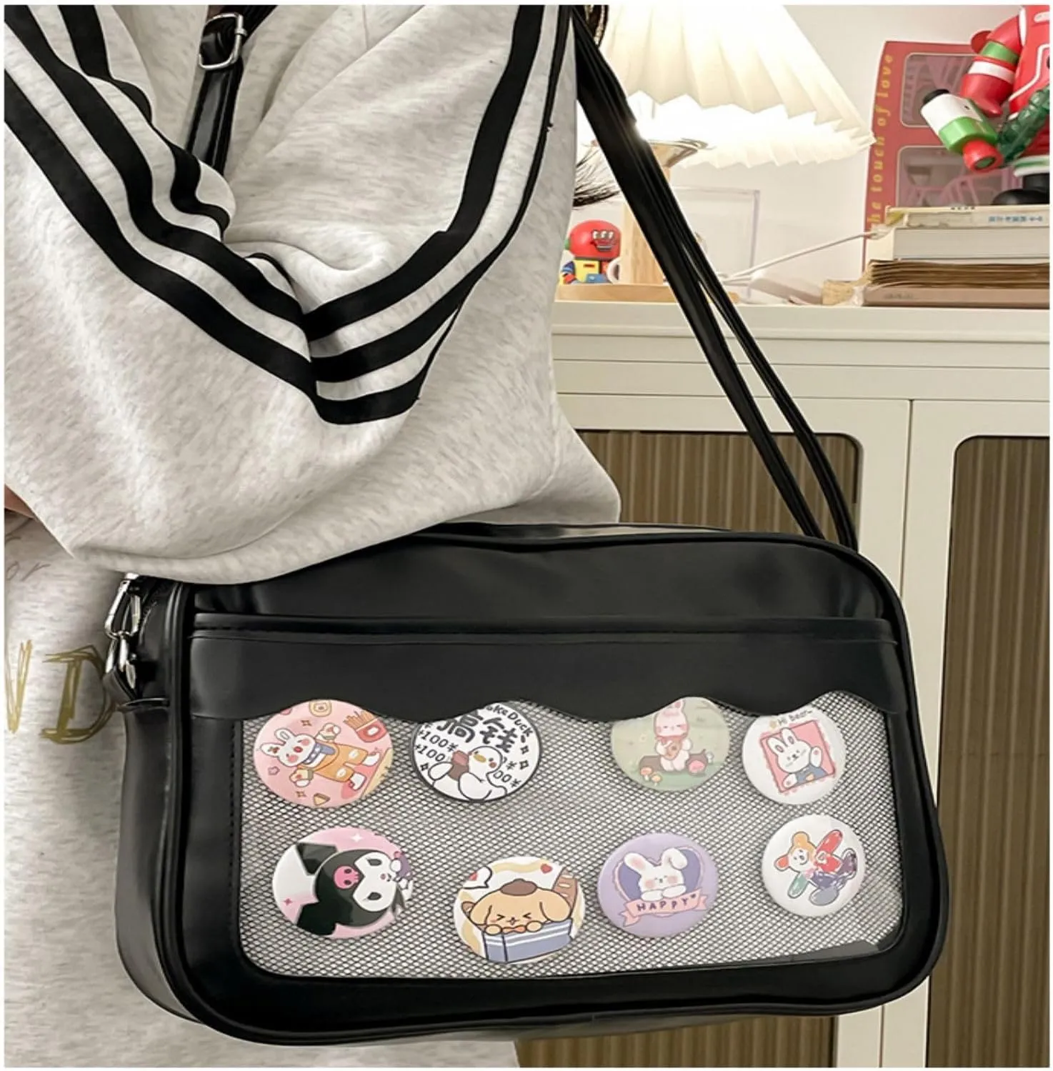 Ita Bag Storage Pin Crossbody Bag for Women Girls Gift, Pin Bag Shoulder Bag for Sports Pins, Memorial Pins, Travel Brooches