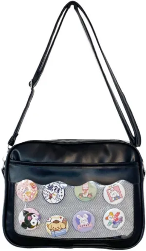Ita Bag Storage Pin Crossbody Bag for Women Girls Gift, Pin Bag Shoulder Bag for Sports Pins, Memorial Pins, Travel Brooches