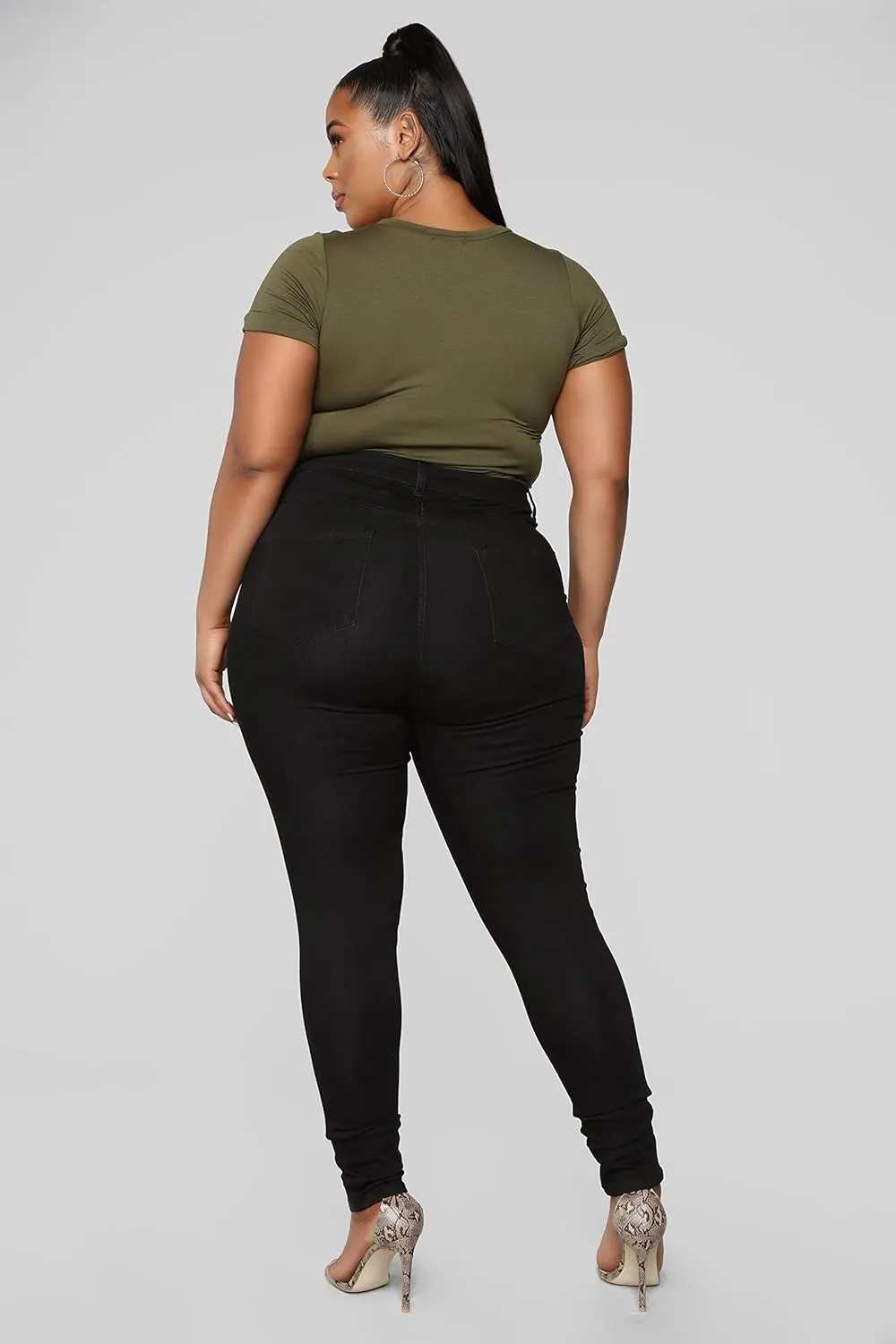 Jack David Womens Plus Size Denim Skinny Jeans Destroy Stretch Ripped Distressed Pants