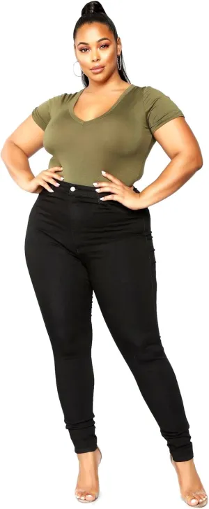 Jack David Womens Plus Size Denim Skinny Jeans Destroy Stretch Ripped Distressed Pants