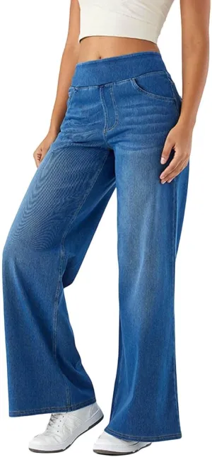 Jeans for Women 2025 Summer Trendy Boyfriend High Waisted Cargo Sweatpants Vintage Stretchy Pull On Denim Pants