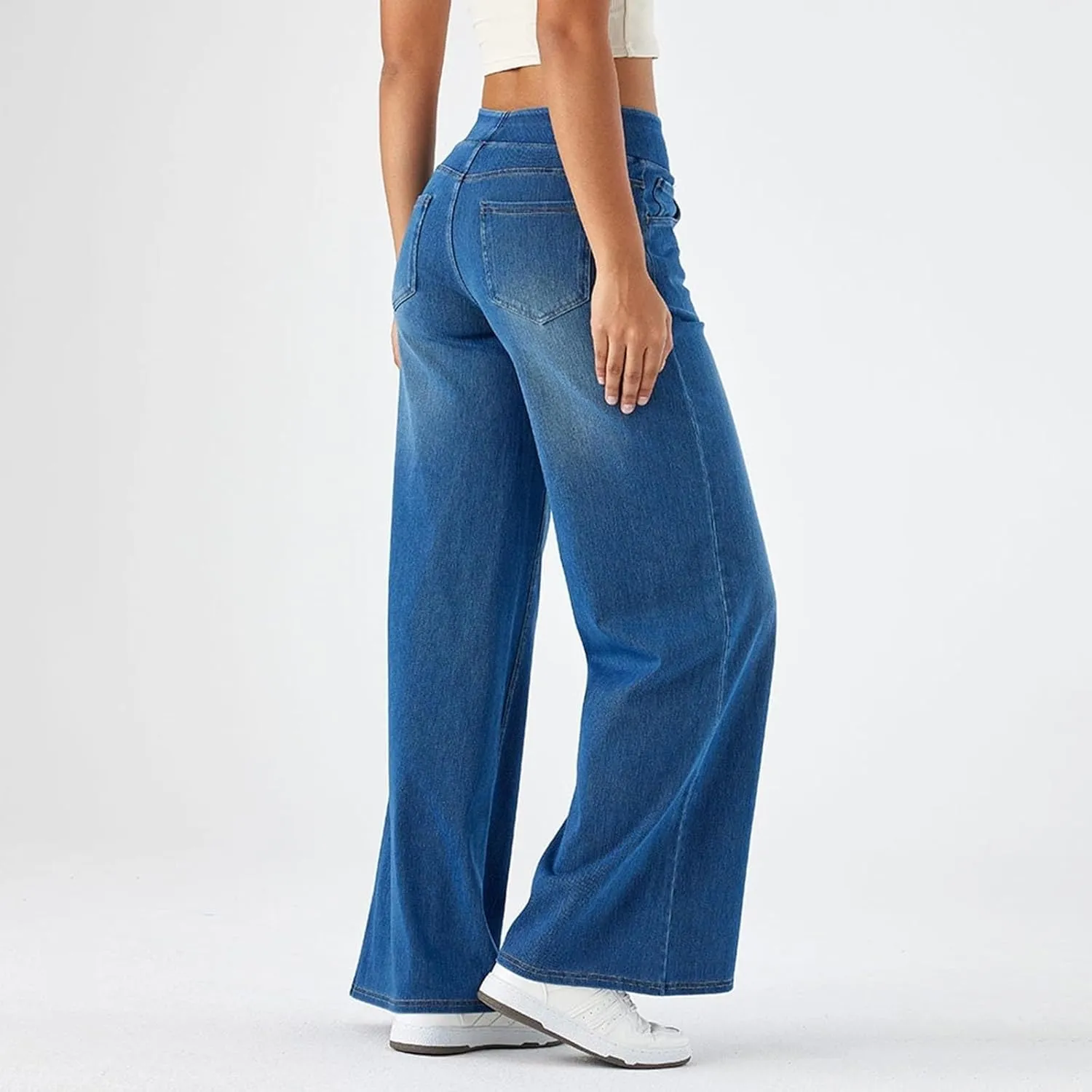 Jeans for Women 2025 Summer Trendy Boyfriend High Waisted Cargo Sweatpants Vintage Stretchy Pull On Denim Pants