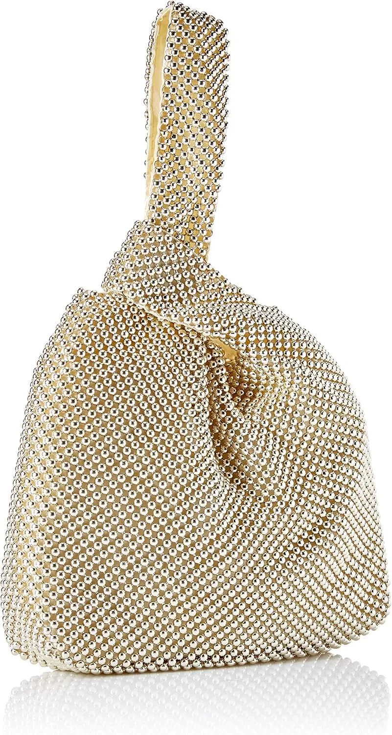 Jessica McClintock Womens Logan Mesh Pouch Evening Bag