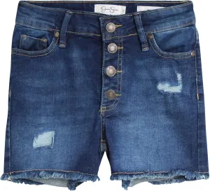 Jessica Simpson Girls' Shorts - 5 Pocket Stretch Denim Jean Short - Distressed Denim Acid Washed Jean Shorts for Girls (7-16)