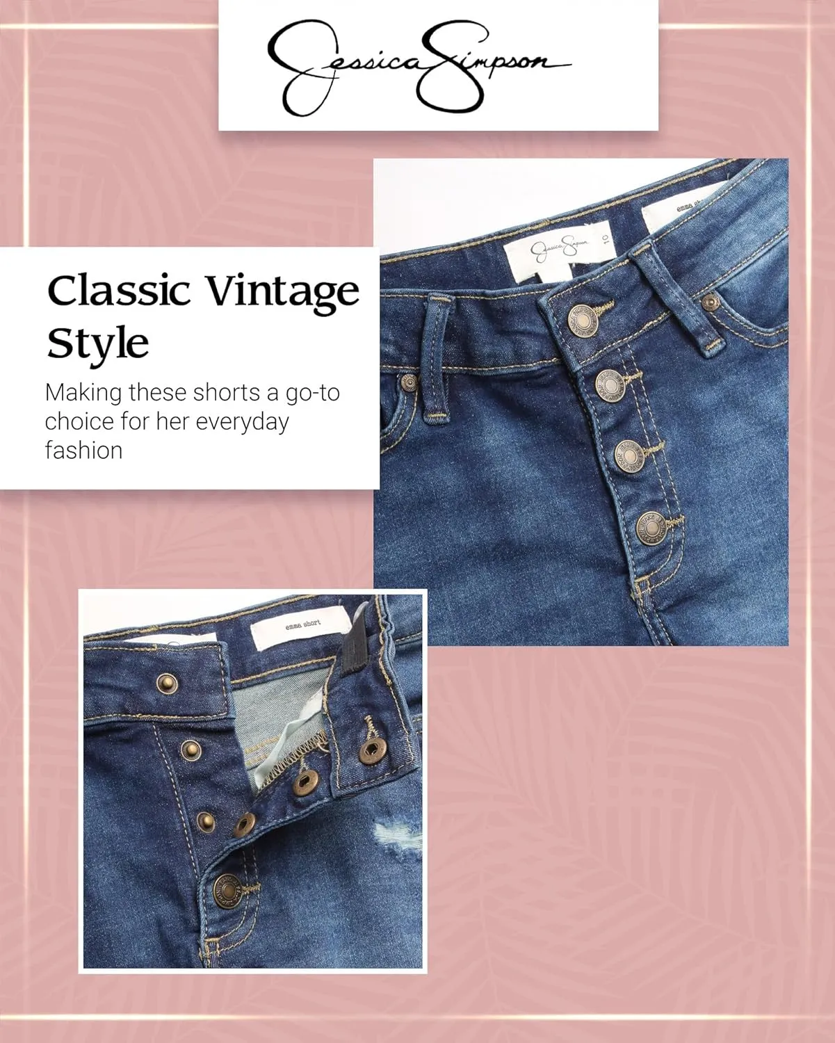 Jessica Simpson Girls' Shorts - 5 Pocket Stretch Denim Jean Short - Distressed Denim Acid Washed Jean Shorts for Girls (7-16)