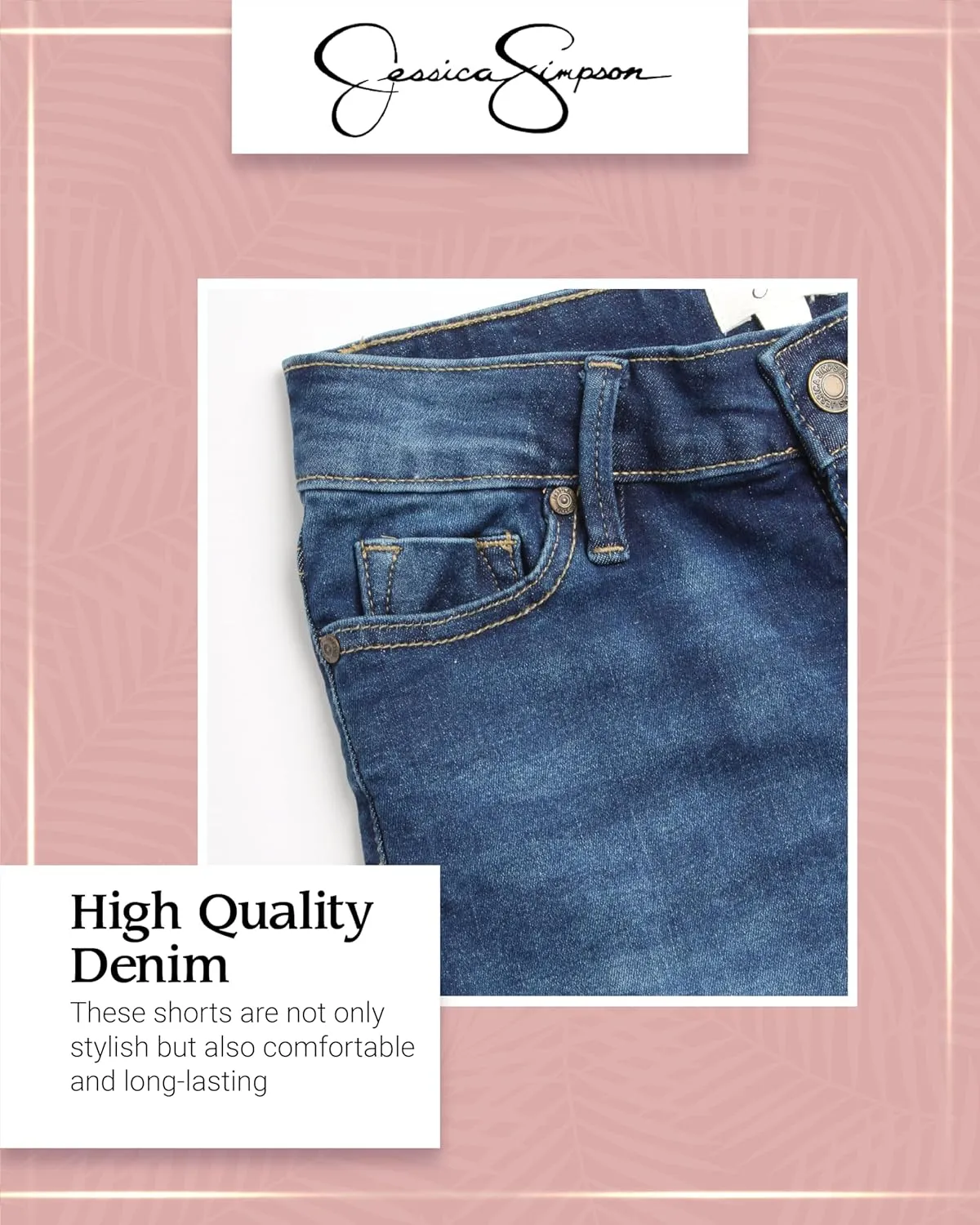 Jessica Simpson Girls' Shorts - 5 Pocket Stretch Denim Jean Short - Distressed Denim Acid Washed Jean Shorts for Girls (7-16)