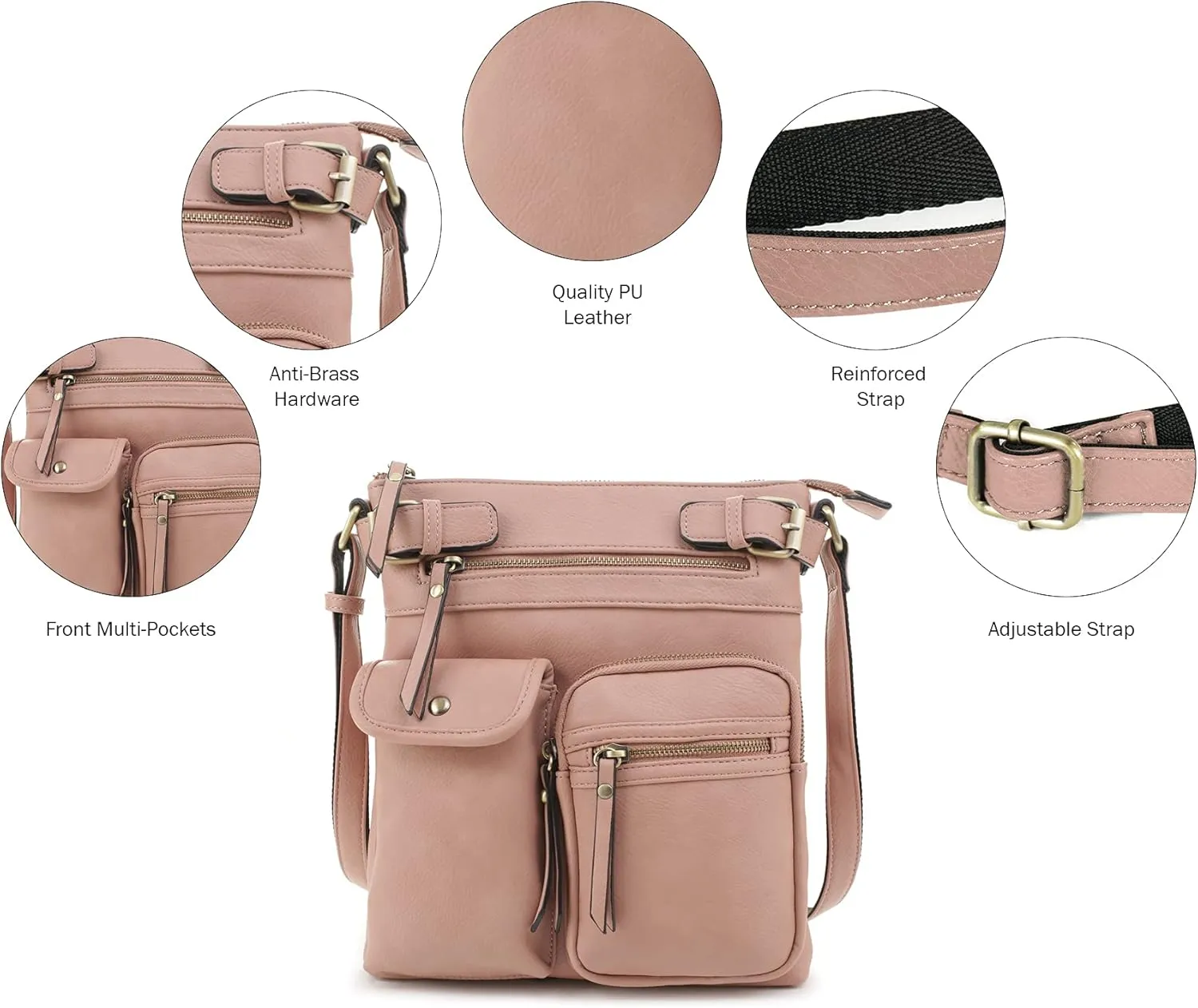 JESSIE & JAMES Robin Multipocket Concealed Carry Crossbody Bag with Lock and Key