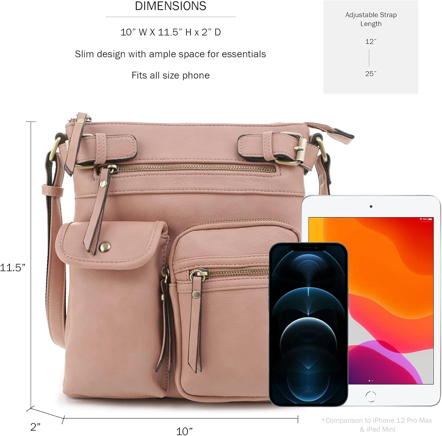 JESSIE & JAMES Robin Multipocket Concealed Carry Crossbody Bag with Lock and Key