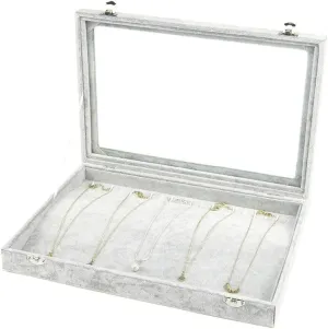 Jewelry Boxes Jewelry Box with Clear Glass Lid 10 Different Designs Velvet Jewelry Organizer Box Jewelry Showcase for Watch Earrings Rings Jewelry Organizer (Jewelry Box F) (Jewelry Box F)