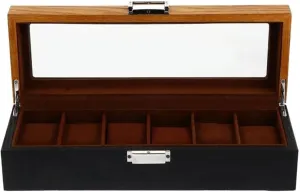 Jewelry Case Wood Jewelry Box 6 Slots Retro Watch Display Box Protable Jewelry Case Fashion Luxury Watch Jewelry Storage Box Portable