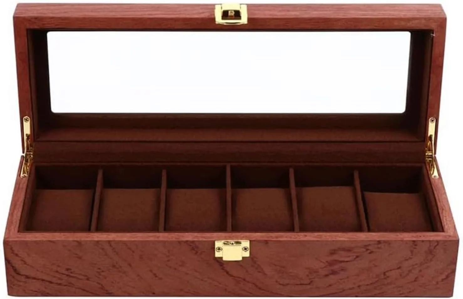 Jewelry Case Wood Jewelry Box 6 Slots Retro Watch Display Box Protable Jewelry Case Fashion Luxury Watch Jewelry Storage Box Portable